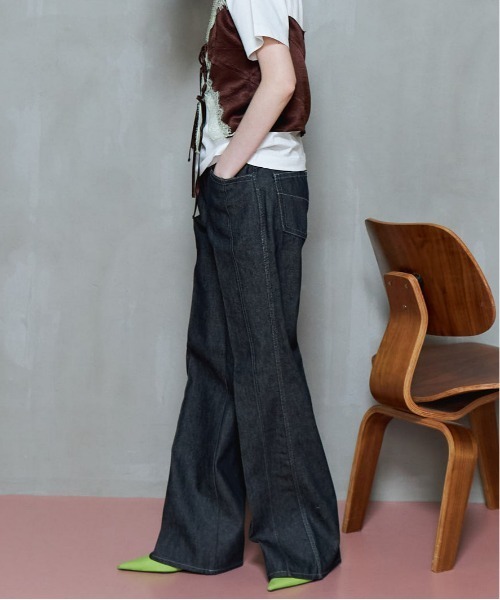 Low Waist Semi-Flare Denim Pants/ローウエストセミフレア