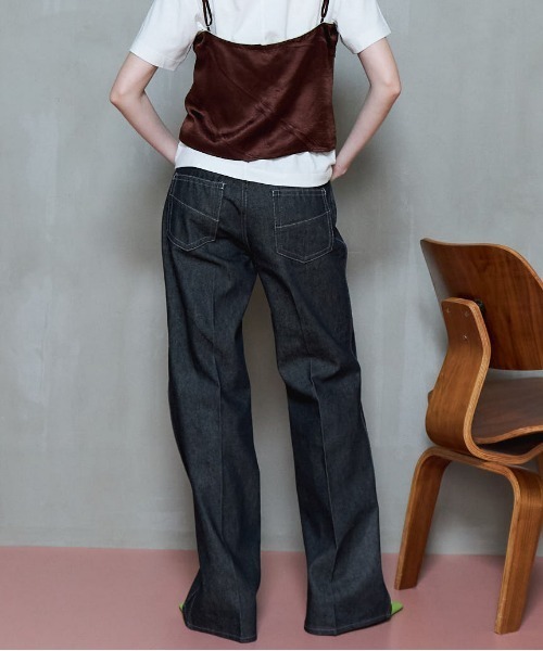Low Waist Semi-Flare Denim Pants/ローウエストセミフレア