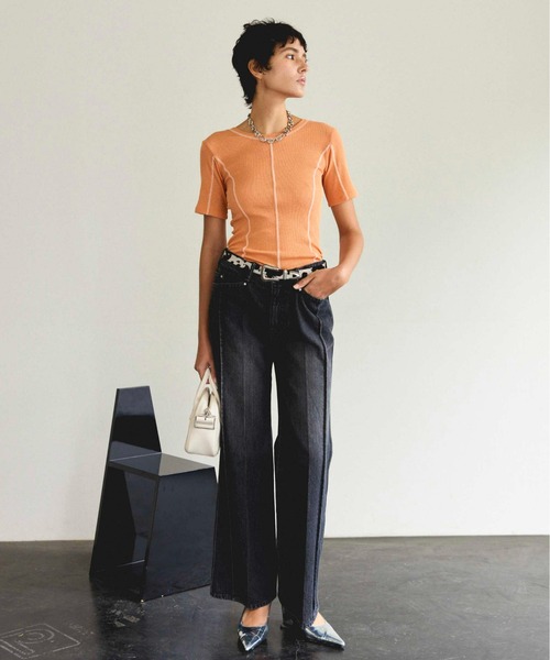 MAISON SPECIAL(メゾンスペシャル)の「Low Waist Semi-Flare Denim Pants/ローウエストセミフレアデニム(デニムパンツ・レディース・ブルー/ブラック/ネイビー・38/36)」の21枚目の写真