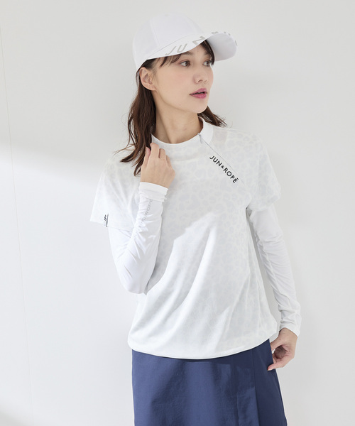 JUN&ROPE'(ジュンアンドロペ)の「【UVカット】【速乾】クールコアUVメッシュ切替ラウンドプルオーバー(Tシャツ/カットソー・レディース・ホワイト/ブラック・S/M/L)」の6枚目の写真