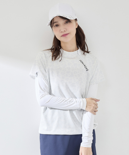 JUN&ROPE'(ジュンアンドロペ)の「【UVカット】【速乾】クールコアUVメッシュ切替ラウンドプルオーバー(Tシャツ/カットソー・レディース・ホワイト/ブラック・S/M/L)」の2枚目の写真
