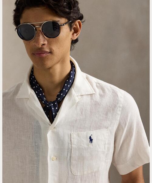 POLO RALPH LAUREN(ポロ ラルフ ローレン)の「クラシック フィット リネン キャンプ シャツ(シャツ/ブラウス・メンズ・ホワイト・XL/L/M/S/XXL/XS)」の2枚目の写真