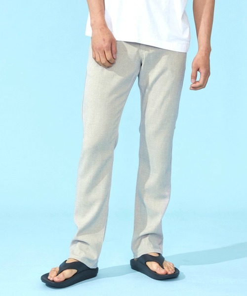 EDWIN(エドウィン)の「EDWIN エドウィン【夏用】インターナショナルベーシック COOL スリム リネンライク トラウザー 涼しい(その他パンツ・メンズ・ベージュ/ネイビー/グレー・34/33/32/30/29/28/27/31)」の3枚目の写真