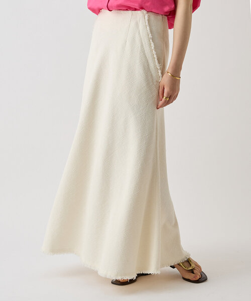 LIVETART（リヴェタート）の「ミックスツイードバイアススカート（スカート・レディース・ホワイト/ブラック・FREE）」の2枚目の写真