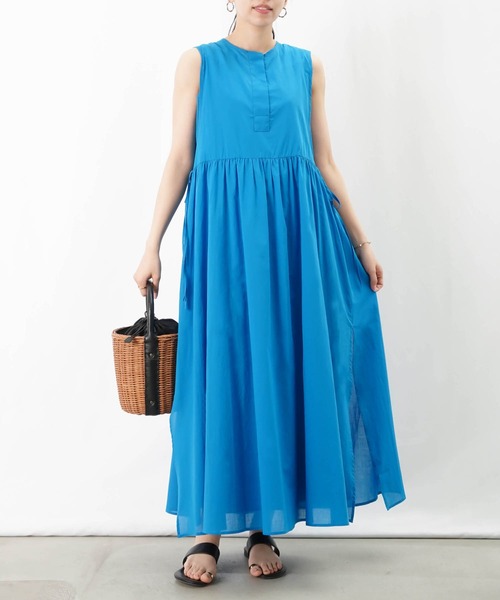 セール】【新色追加】LC/LLL ノースリーブギャザーワンピース/コットン