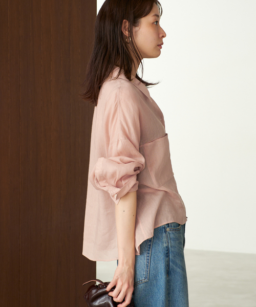 Plage RAMIE LYOCELL CROPPED シャツ ピンク Plage RAMIE LYOCELL CROPPED シャツ ピンク - メルカリ