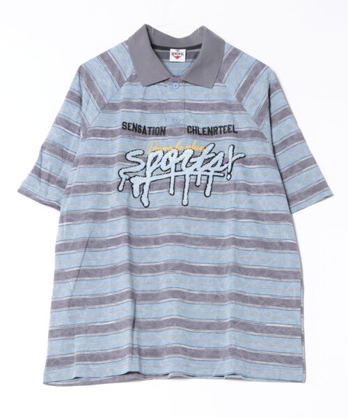 HOOK(フック)の「ストライプロゴポロシャツ (SS)(ポロシャツ・メンズ・ブラウン/ブルー・LARGE/MEDIUM)」の13枚目の写真