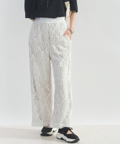 PICCIN（ピッチン）の「【セットアップ可能】コード刺繍イージーパンツ（その他パンツ・レディース・オフホワイト/ブラック・M/L）」の3枚目の写真