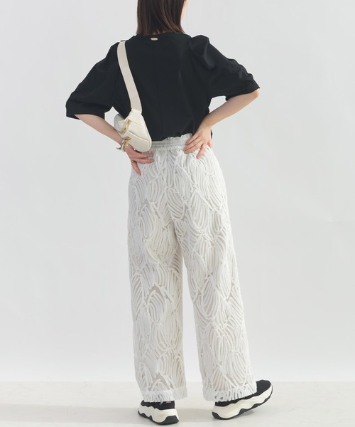 PICCIN（ピッチン）の「【セットアップ可能】コード刺繍イージーパンツ（その他パンツ・レディース・オフホワイト/ブラック・M/L）」の9枚目の写真