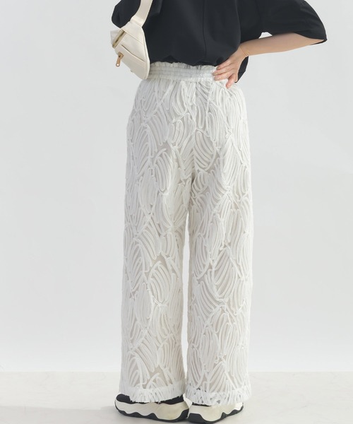 PICCIN（ピッチン）の「【セットアップ可能】コード刺繍イージーパンツ（その他パンツ・レディース・オフホワイト/ブラック・M/L）」の5枚目の写真