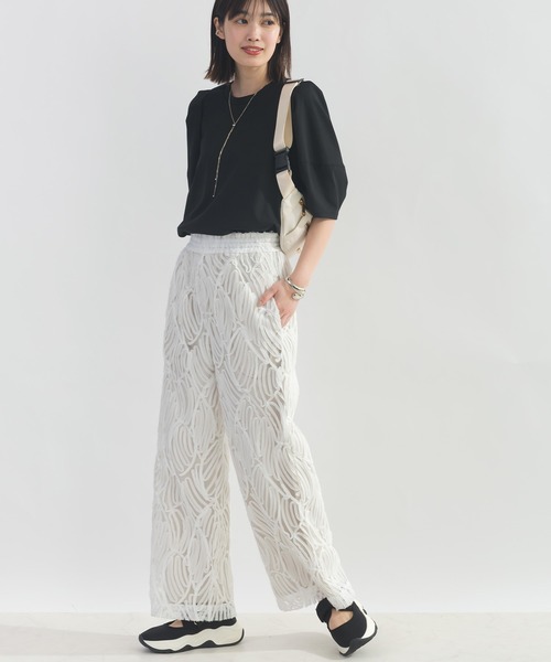 PICCIN（ピッチン）の「【セットアップ可能】コード刺繍イージーパンツ（その他パンツ・レディース・オフホワイト/ブラック・M/L）」の7枚目の写真