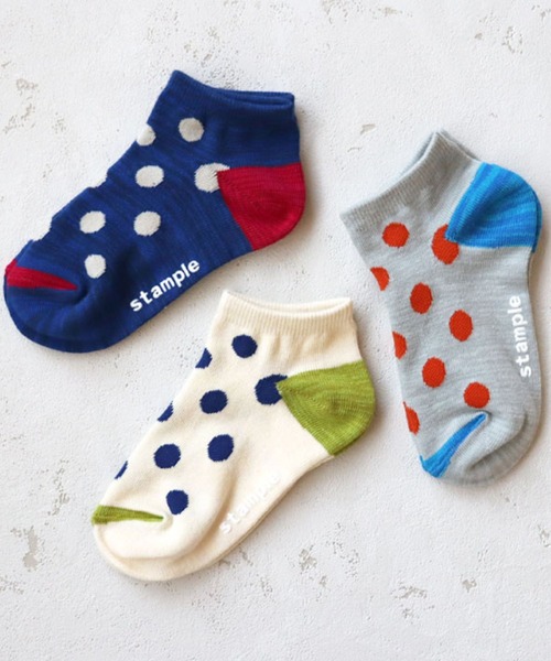 stample（スタンプル）の「アンクルソックス 【3足セット】（ソックス/靴下・キッズ・C/D/E/F/G/H/A/B・LL/S/M/L）」の2枚目の写真
