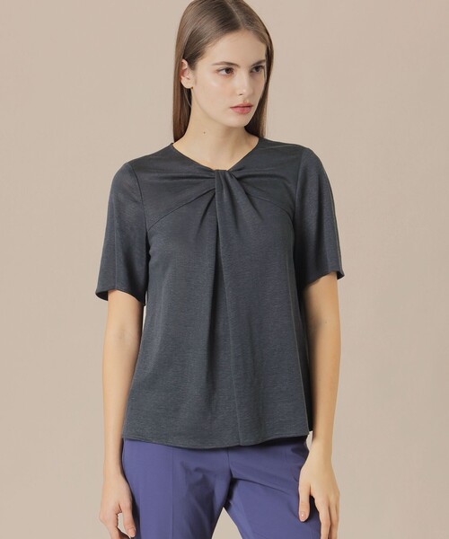 MACKINTOSH LONDON（マッキントッシュ ロンドン）の「シルケットリネンプルオーバー（Tシャツ/カットソー・レディース・オレンジ/ネイビー/ホワイト/ブラウン系その他4・38/40）」の3枚目の写真