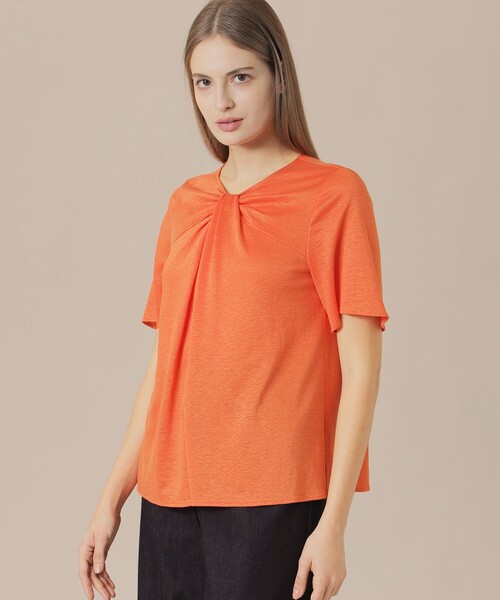 MACKINTOSH LONDON（マッキントッシュ ロンドン）の「シルケットリネンプルオーバー（Tシャツ/カットソー・レディース・オレンジ/ネイビー/ホワイト/ブラウン系その他4・38/40）」の4枚目の写真