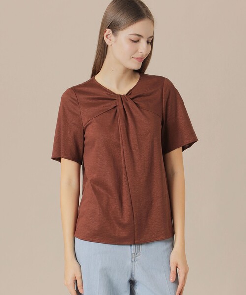 MACKINTOSH LONDON（マッキントッシュ ロンドン）の「シルケットリネンプルオーバー（Tシャツ/カットソー・レディース・オレンジ/ネイビー/ホワイト/ブラウン系その他4・38/40）」の2枚目の写真