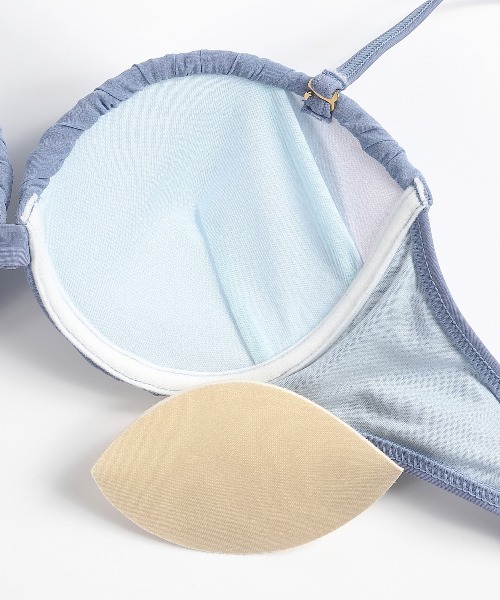 Ravijour（ラヴィジュール）の「シャーリングビスチェ　ビキニセット（水着・レディース・ホワイト/サックスブルー/ブラック・S/M/L）」の8枚目の写真