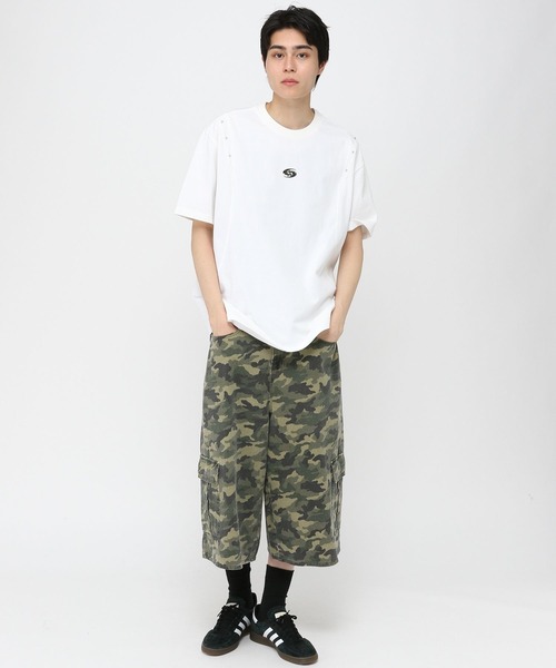 3.3 Field Trip (3.3フィールドトリップ)の「3.3 Field Trip/メタルスタッズ半袖T(Tシャツ/カットソー・メンズ・ホワイト/ブラウン/ブラック・LARGE/MEDIUM)」の4枚目の写真