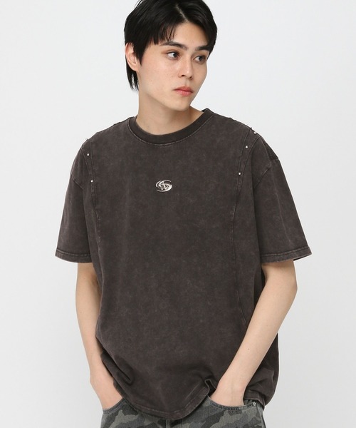 3.3 Field Trip (3.3フィールドトリップ)の「3.3 Field Trip/メタルスタッズ半袖T(Tシャツ/カットソー・メンズ・ホワイト/ブラウン/ブラック・LARGE/MEDIUM)」の12枚目の写真