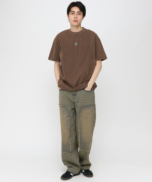 3.3 Field Trip (3.3フィールドトリップ)の「3.3 Field Trip/メタルスタッズ半袖T(Tシャツ/カットソー・メンズ・ホワイト/ブラウン/ブラック・LARGE/MEDIUM)」の14枚目の写真