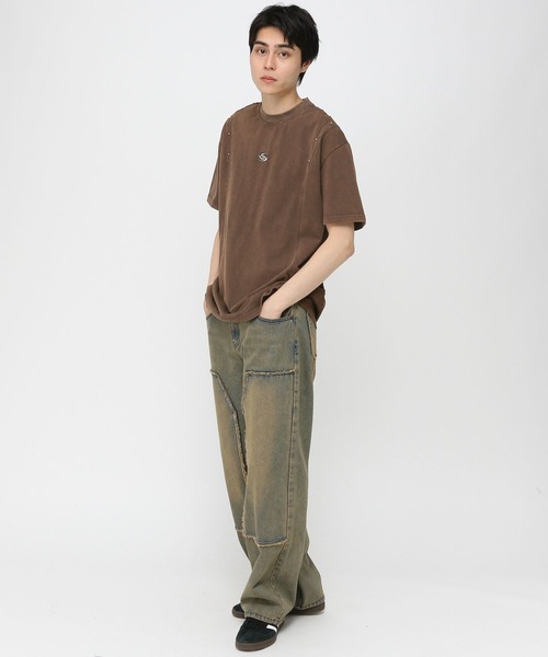 3.3 Field Trip (3.3フィールドトリップ)の「3.3 Field Trip/メタルスタッズ半袖T(Tシャツ/カットソー・メンズ・ホワイト/ブラウン/ブラック・LARGE/MEDIUM)」の15枚目の写真