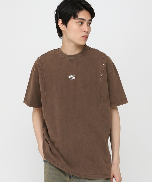 3.3 Field Trip (3.3フィールドトリップ)の「3.3 Field Trip/メタルスタッズ半袖T(Tシャツ/カットソー・メンズ・ホワイト/ブラウン/ブラック・LARGE/MEDIUM)」の17枚目の写真