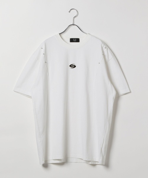 3.3 Field Trip (3.3フィールドトリップ)の「3.3 Field Trip/メタルスタッズ半袖T(Tシャツ/カットソー・メンズ・ホワイト/ブラウン/ブラック・LARGE/MEDIUM)」の21枚目の写真