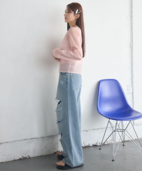 RETRO GIRL（レトロガール）の「ラメシアーNTカーデ（カーディガン/ボレロ・レディース・ライトグレー/ピンク/ナチュラル・FREE）」の15枚目の写真