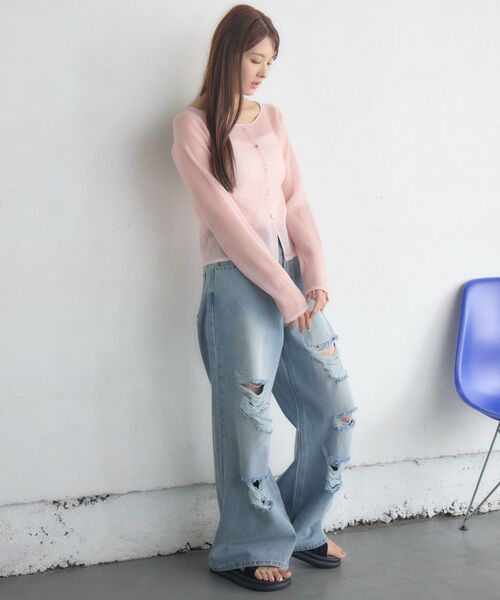 RETRO GIRL（レトロガール）の「ラメシアーNTカーデ（カーディガン/ボレロ・レディース・ライトグレー/ピンク/ナチュラル・FREE）」の14枚目の写真