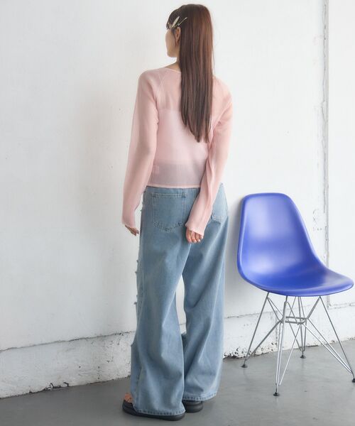 RETRO GIRL（レトロガール）の「ラメシアーNTカーデ（カーディガン/ボレロ・レディース・ライトグレー/ピンク/ナチュラル・FREE）」の13枚目の写真