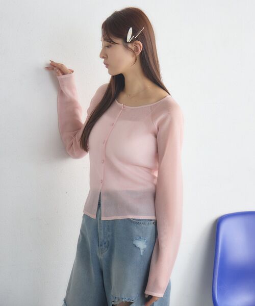 RETRO GIRL（レトロガール）の「ラメシアーNTカーデ（カーディガン/ボレロ・レディース・ライトグレー/ピンク/ナチュラル・FREE）」の10枚目の写真