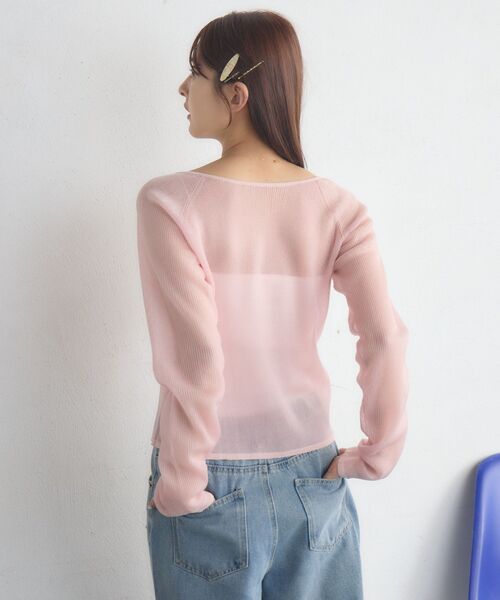 RETRO GIRL（レトロガール）の「ラメシアーNTカーデ（カーディガン/ボレロ・レディース・ライトグレー/ピンク/ナチュラル・FREE）」の9枚目の写真