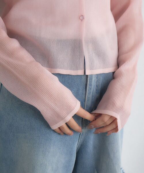 RETRO GIRL（レトロガール）の「ラメシアーNTカーデ（カーディガン/ボレロ・レディース・ライトグレー/ピンク/ナチュラル・FREE）」の6枚目の写真