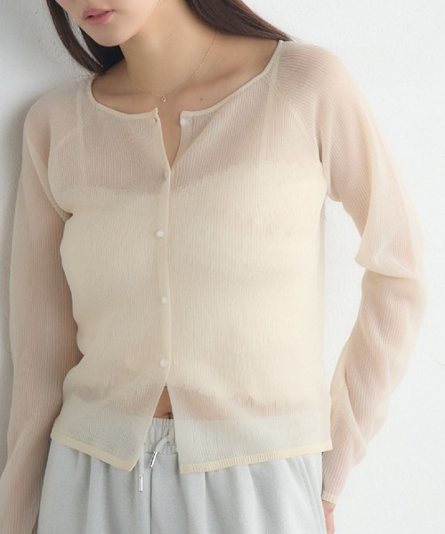 RETRO GIRL（レトロガール）の「ラメシアーNTカーデ（カーディガン/ボレロ・レディース・ライトグレー/ピンク/ナチュラル・FREE）」の2枚目の写真