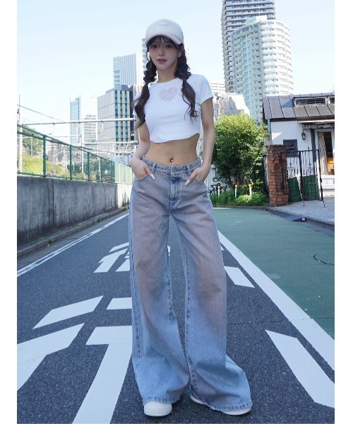 Darich ダーリッチ　ハートレースコンパクトTシャツ ハートレースコンパクトTシャツ（Tシャツ/カットソー）｜Darich