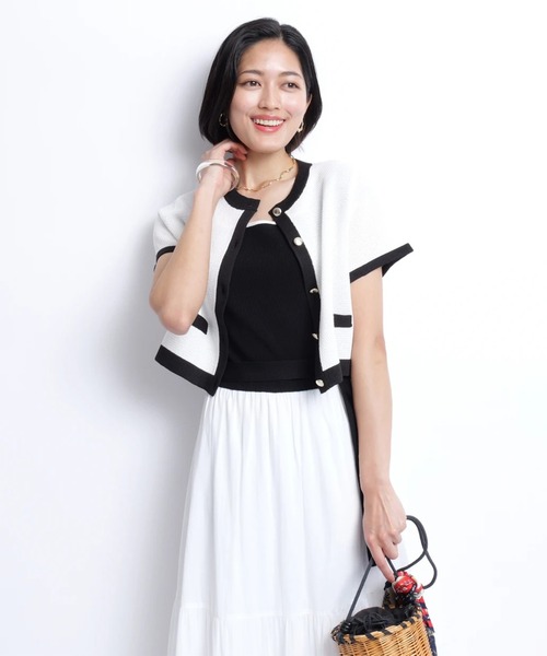 専用　新品！シャイニー配色ジャケットカーデ JUSGLITTY（ジャスグリッティー）の「シャイニー配色ジャケットカーデ