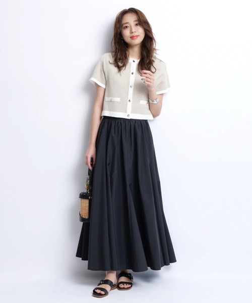 JUSGLITTY シャイニー配色ジャケットカーデ ジャスグリッティー JUSGLITTY シャイニー配色ジャケットカーデ
