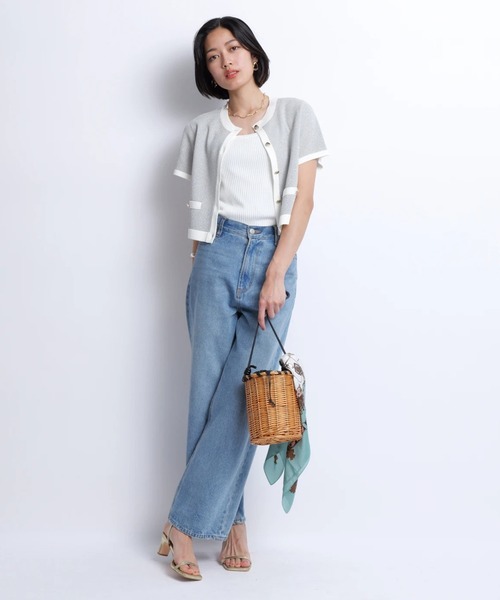 JUSGLITTY（ジャスグリッティー）の「シャイニー配色ジャケットカーデ