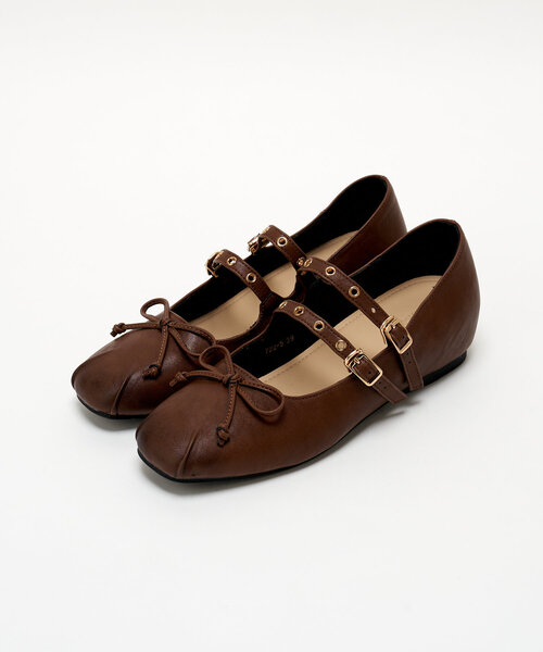 CIAOPANIC（チャオパニック）の「ダブルストラップリボンパンプス（パンプス・レディース・ブラウン/ブラック・37/38/39/36）」の3枚目の写真