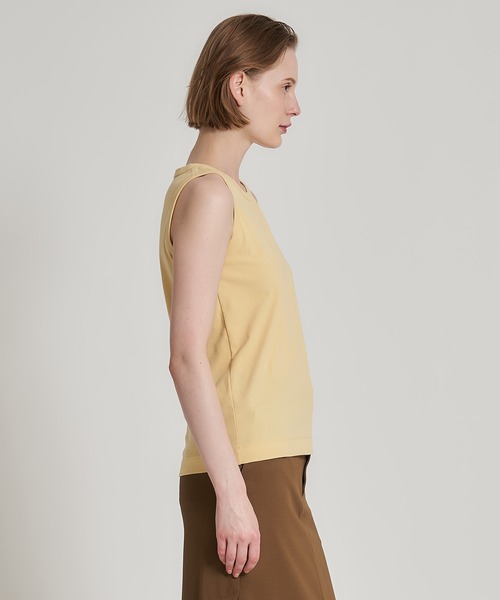 ESTNATION（エストネーション）の「ESTNATION / コンパクト フライス ノースリーブ カットソー（Tシャツ/カットソー・レディース・ブラック/ブラウン/ホワイト/イエロー・FREE）」の5枚目の写真