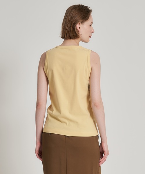 ESTNATION（エストネーション）の「ESTNATION / コンパクト フライス ノースリーブ カットソー（Tシャツ/カットソー・レディース・ブラック/ブラウン/ホワイト/イエロー・FREE）」の6枚目の写真