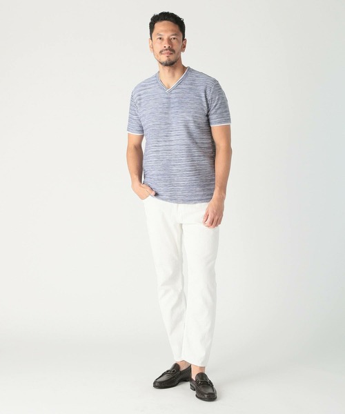 MEN'S BIGI（メンズビギ）の「スラブタック天竺素材Tシャツ＜吸水速乾＞（Tシャツ/カットソー・メンズ・グリーン/ブルー/ネイビー・03/02/01/04）」の9枚目の写真