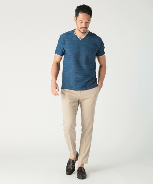 MEN'S BIGI（メンズビギ）の「スラブタック天竺素材Tシャツ＜吸水速乾＞（Tシャツ/カットソー・メンズ・グリーン/ブルー/ネイビー・03/02/01/04）」の11枚目の写真