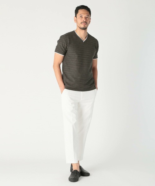 MEN'S BIGI（メンズビギ）の「スラブタック天竺素材Tシャツ＜吸水速乾＞（Tシャツ/カットソー・メンズ・グリーン/ブルー/ネイビー・03/02/01/04）」の12枚目の写真