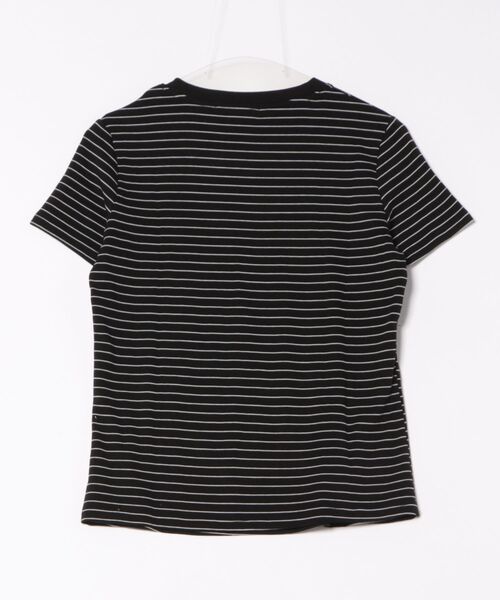 BANICO（バニコ）の「細ボーダーフィットTシャツ (SS)（Tシャツ/カットソー・レディース・ブラック/ホワイト/ダークグレー・LARGE/MEDIUM）」の4枚目の写真