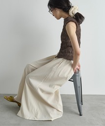 シュシュセットリネンMIXワイドフレアパンツ