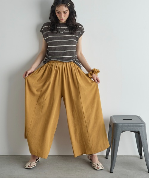 share spirit ベージュ フレアパンツ リネン share spirit ベージュ フレアパンツ リネン パンツ