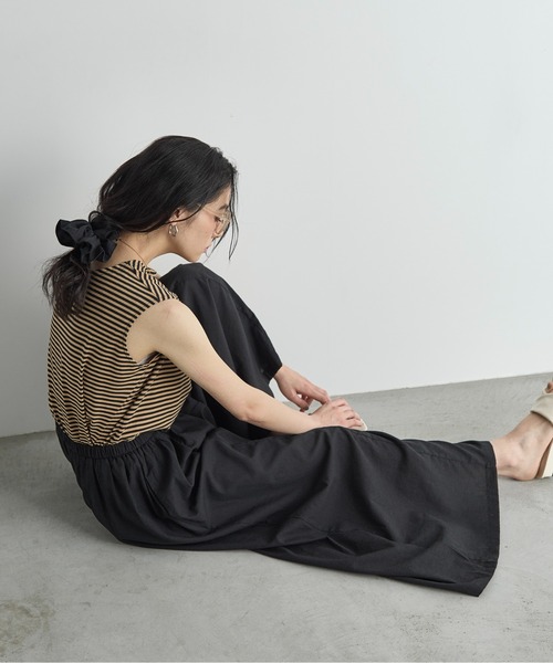 THE YOn(ザヨン)の「シュシュセットリネンMIXワイドフレアパンツ(その他パンツ・レディース・アイボリー/ブラック/マスタード・FREE)」の1枚目の写真