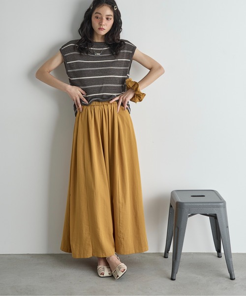 セール】シュシュセットリネンMIXワイドフレアパンツ（その他