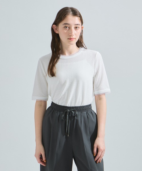 ketty(ケティ)の「ミニドビーベロアTシャツ≪手洗い可能≫(Tシャツ/カットソー・レディース・オレンジ/ブルー/オフホワイト・M)」の8枚目の写真