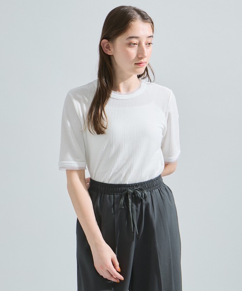 ketty(ケティ)の「ミニドビーベロアTシャツ≪手洗い可能≫(Tシャツ/カットソー・レディース・オレンジ/ブルー/オフホワイト・M)」の9枚目の写真